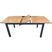 FRG Gartentisch Ausziehtisch 150/200 x 90 x 75 cm Grau/Braun