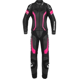 Spidi Laser Touring 2-Teiler Damen Motorrad Lederkombi, schwarz-pink, Größe 38