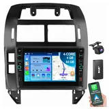 ESSGOO Für VW Polo 9N 2001-2009 CarPlay Android 15 Navi RDS Autoradio (RDS, Digitalradio (DAB), FM, AM, Carplay Android Auto Bluetooth EQ USB Navi WIFI) schwarz