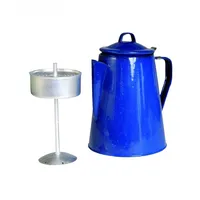 Mil-Tec Kaffeekanne Emaille m. Percolator blau