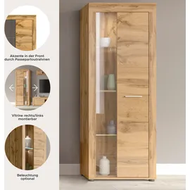 Home Affaire Vitrine Aosta 60 x 35 x 159 cm Braun