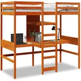 vidaXL Hochbett 90 x 200 cm Braun