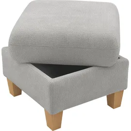 Home Affaire Polsterhocker Glendale mit Stauraum 58 x 48 x 58 cm Silber