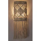 GURU-SHOP GURU SHOP Wandlampe/Wandleuchte, in Bali Handgefertigt aus Makramee - Modell Suleila, 60x20x12 cm