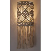 GURU-SHOP GURU SHOP Wandlampe/Wandleuchte, in Bali Handgefertigt aus Makramee - Modell Suleila, 60x20x12 cm