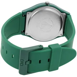 Q&Q Uniuhr mit Silikonarmband in grün, 10 Bar wasserdicht