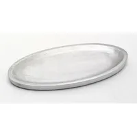 Kerzenteller oval 16 x 7 cm Aluminium Silber