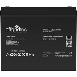 Offgridtec AGM 75,6Ah 20HR 12V 0,91 kWh