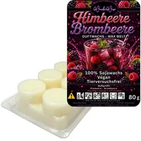 WonderWax Duftwachs WonderWax® Duftriegel 6 x Duftwachs Kreise Weiß, 100% Sojawachs (Himbeere & Brombeere), Duftrichtung: Himbeeren & Brombeeren