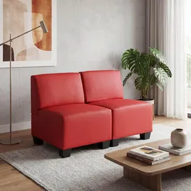 MCW Couch Kunstleder 2-Sitzer Rot
