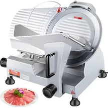 Vevor Kommerzieller Fleisch Allesschneider 320 W, Elektrische Aufschnittmaschine Lebensmittelschneider mit 30,48 cm-Kohlenstoffstahlklinge, 0–15 mm Einstellbare Dicke für Fleisch,