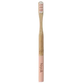 Niyok Bambus Zahnbürste Erwachsene Medium lachs/Rose 1 St.