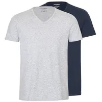 Emporio Armani T-Shirt mit V-Ausschnitt im 2er-Pack, Marine, S