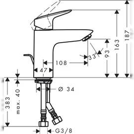 Hansgrohe Logis 100 Einhandmischer chrom 71100000