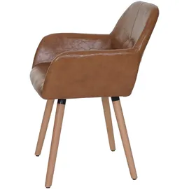 Mendler Esszimmerstuhl HWC-A50 II Kunstleder braun