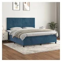 vidaXL Boxspringbett 160 x 200 cm Dunkelblau