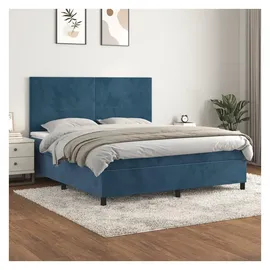 vidaXL Boxspringbett 160 x 200 cm Dunkelblau
