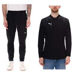 PUMA teamCup Herren Troyer-Pullover oder Jogging-Hose mit DryCell-Technologie Trainings-Shirt grafischem Design Sport-Hose Fitness-Pullover Sport-Ausrüstung Schwarz - M