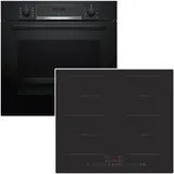 Bosch Herdset Backofen Teleskopauszug + Induktionskochfeld schwarz