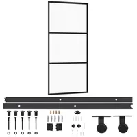 vidaXL Schiebetür mit Beschlag ESG-Glas & Aluminium 90x205 cm