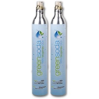 greensoda | Premium XXL Universal Bio Soda-Zylinder | 450 g Kohlensäure | CO2 Zylinder für SodaStream (2er Pack)
