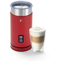 Tchibo elektrischer Milchaufschäumer, Antihaftbeschichtung, warmer und kalter Milchschaum, für Latte Macchiato, Cappuccino und Kakao, Edelstahlgehäuse