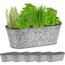 Relaxdays Zinkwanne 30,5 x 11 x 13,5 cm Silber