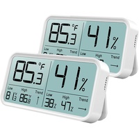 BFOUR Indoor Hygrometer, Digital Thermometer Hygrometer Moisture Thermo-Hygrometer Humidity Meter Room Temperature Gauge