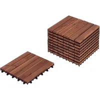 Beliani Terrassenfliese Akazienholz Braun 30 x 30 cm 10 St.