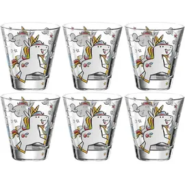 LEONARDO 6er Set Leonardo Wasserglas Bambini 215 ml Glas Bunt