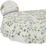 ANRO Stoff Tischdecke Tischwäsche Textil Tischtuch Baumwolle Polyester Gewebe abwaschbar pflegeleicht, in rund oval eckig Botanika Oval 180x140cm Schnittkante