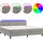 vidaXL Boxspringbett mit Matratze & LED Hellgrau 200x200 cm Samt