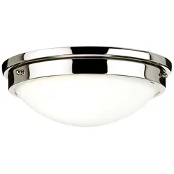 Deckenleuchte Wohnzimmerleuchte Stahl Glas Edelstahl Nickel D 31,8 cm 2 Flammig