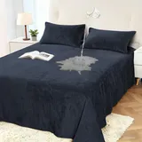 DUJUIKE wasserdichte Bettdecke, Samt Wasserdichter Lakenbezug, 100% Wasserdichter und Atmungsaktiver Kindermatratzenschoner, Leiser Matratzenbezug, Super Weich und Bequem (Navy Blau, 230 x 250cm)