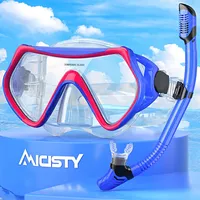 Schnorchelset Erwachsene,Schnorcheln Set-Erwachsene Taucherbrille 180° Panorama Anti-Fog Schwimmbrille Tempered Glas Tauchgerät Maske Verstellbares Silikonband für Schnorcheln Schwimmen