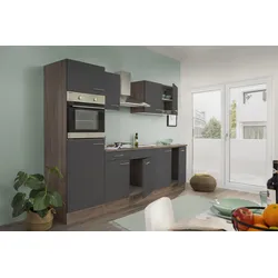 Küche Küchenzeile Küchenblock Einbauküche Eiche York Grau Oliver 270 cm Respekta
