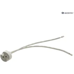 HEITRONIC Keramikfassung Universal für G4/GU4/GU5.3/GY6.35, 13cm Kabel mit offenen Enden HEI-29010
