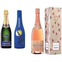 Brut Royal Champagner mit kühlender Neopren Icejacket Matta Mond (1 x 0.75 l) & Heidsieck & Co. Monopole Rosé Top Brut Champagner mit Geschenkverpackung (1 x 0.75 l)