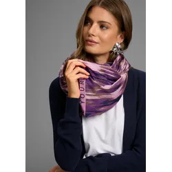 Loop LAURA SCOTT, Damen, braun (lila, braun, nachtblau), Web, Polyester, gemustert, gestreift, Modetücher Loop, mit modischem Druck & Schrift-Mix - NEW