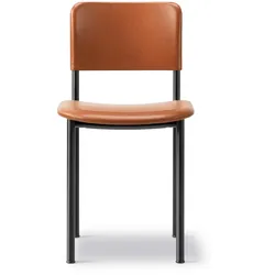 Fredericia Plan Chair voll gepolstert, schwarz / leder max 95 cognac