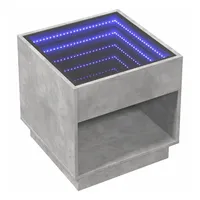 VidaXL Nachttisch Nachttisch mit Infinity-LED Betongrau 50x50x50 cm beleuchtet