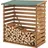 [en.casa] Brennholzunterstand Tannenholz 123 x 116 x 64 cm Natur