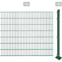 Arvotec Doppelstabmattenzaun ARVOTEC "EASY 143 zum Aufschrauben", grün (dunkelgrün), H:143cm, Stahl, Kunststoff, Zaunelemente, Zaunhöhe 143 cm, Zaunlänge 2 - 60 m