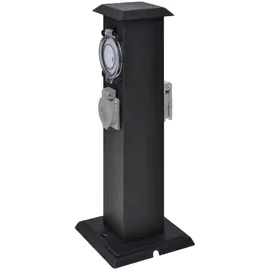 vidaXL Gartensteckdose Edelstahl mit Timer Weiß