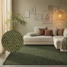 HANSE HOME Jute Teppich – Natur Wohnzimmerteppich aus 100% Jute - Handgewebt & Umweltfreundlich – Boho Naturfaser Juteteppich für Wohnzimmer, Schlafzimmer, Esszimmer – Grün, 80x150cm
