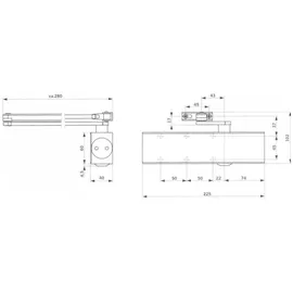 Dormakaba Dorma Scheren-Türschließer TS 73 V weiß 9016 EN 2-4 o.Gestänge