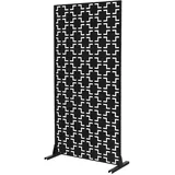 ML-Design Metall-Sichtschutz Milano 90x180 cm aus Stahl, Raumteiler mit 3 Paneele, Trennwand erweiterbar mit Ständer, Paravent Deko Sichtschutzwand wetterfest für Garten Balkon Terrasse