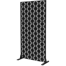 ML-Design Metall-Sichtschutz Milano 90x180 cm aus Stahl, Raumteiler mit 3 Paneele, Trennwand erweiterbar mit Ständer, Paravent Deko Sichtschutzwand wetterfest für Garten Balkon Terrasse