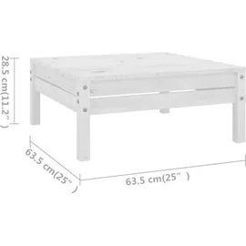 vidaXL Garten-Lounge-Set 5-tlg. Massivholz Kiefer weiß
