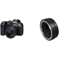 Canon EOS R7 Kamera spiegellose Camera + RF-S 18-150mm F3.5-6.3 is STM Objektiv & Bajonettadapter EF-EOS R für EOS R Systemkameras kompatibel mit EF und EF-S Objektiven Schwarz